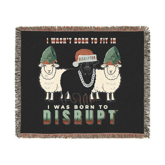 Born To Disrupt Premium Woven Blanket – Holiday Rebel LIMITED Edition