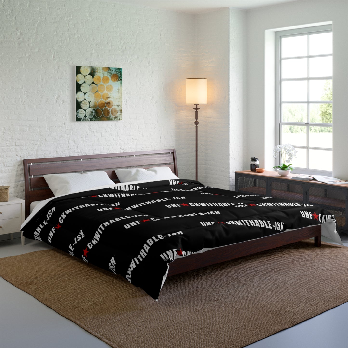 UNF★CKWITHABLE-ISH™ Comforter – Black & Red Star Edition