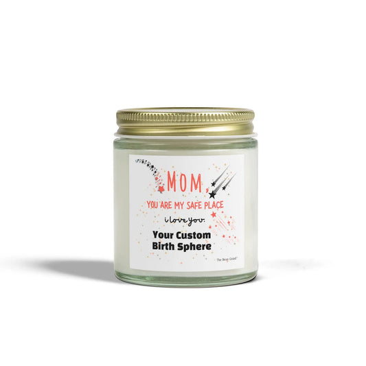 The Bean Grind™ Custom Wax Scented Candle - For Mom, Child's Birth Sphere, Coconut Apricot 4oz, 9oz Printify