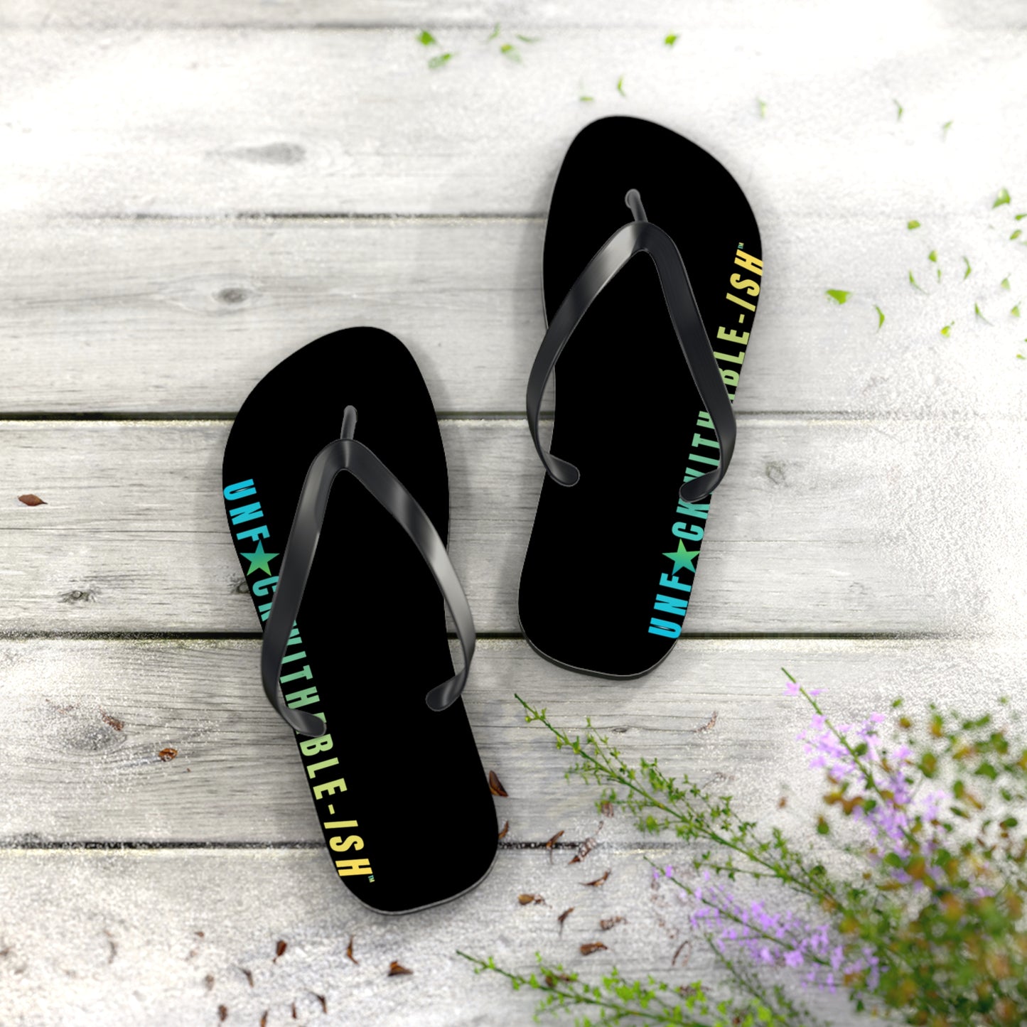 UNF★CKWITHABLE-ISH™ Flip Flops Rainbow