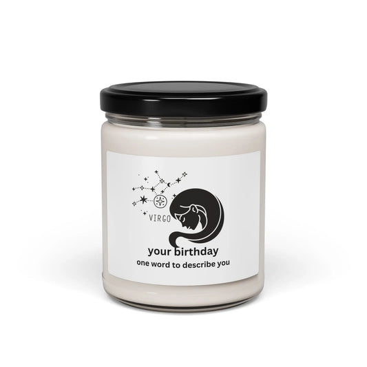 Customized Astrology Scented Soy Candle, Virgo Birthday Printify