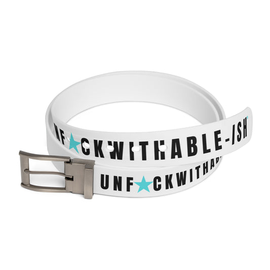 UNF★CKWITHABLE-ISH™ Belt White, Black/Teal Star
