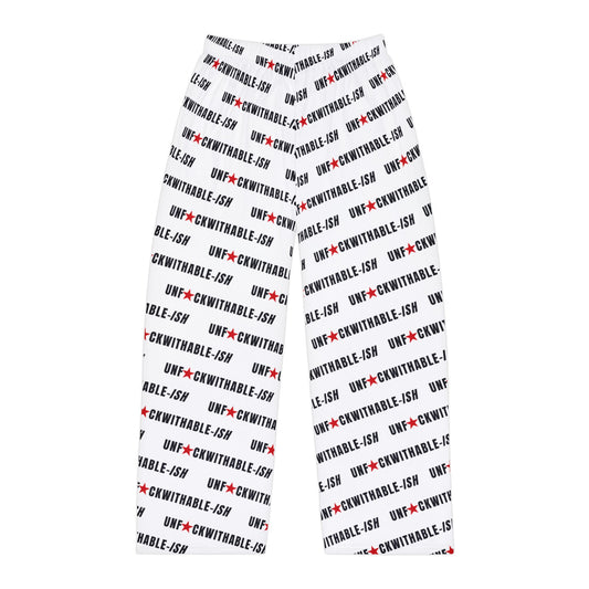 UNF★CKWITHABLE-ISH™ Men's Lounge Pants – White with Red Star