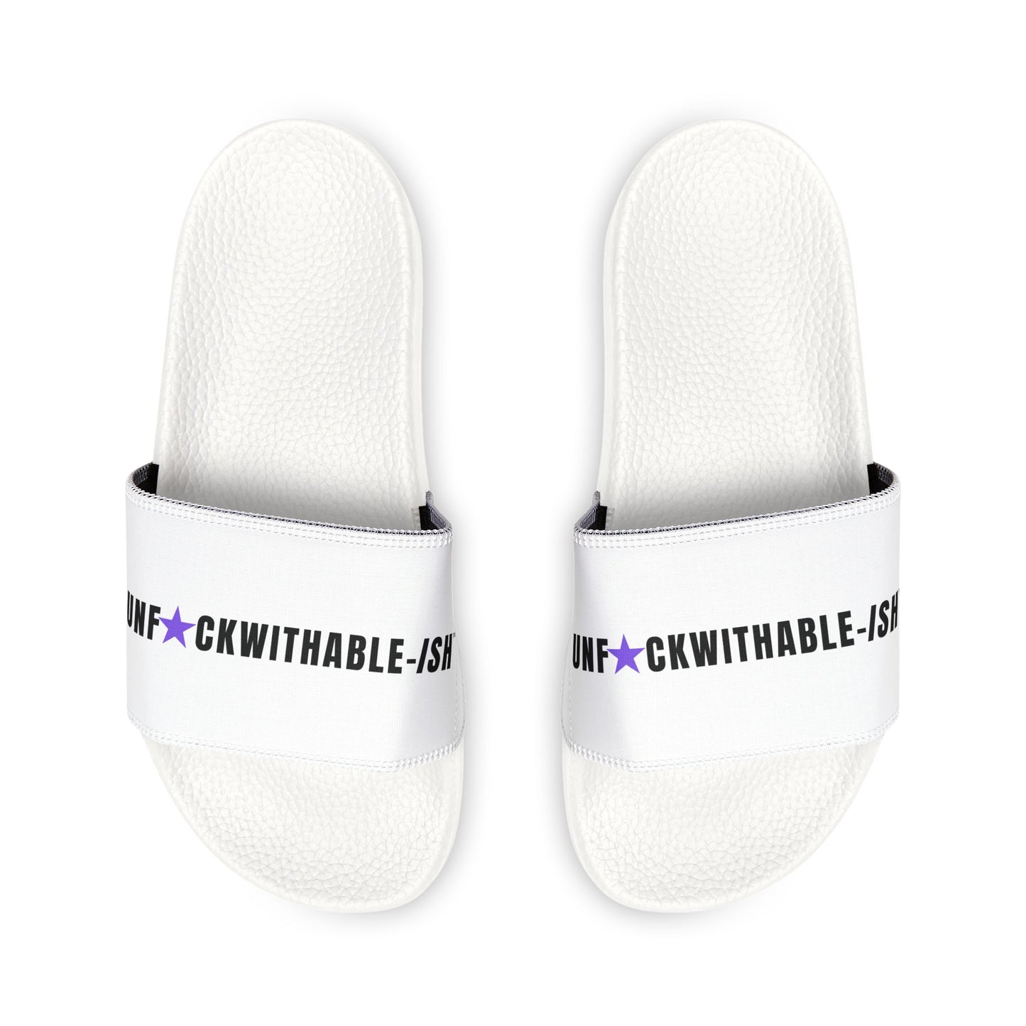 UNF★CKWITHABLE-ISH™ Streetwear Style Women’s Slides, Purple-Star Edition