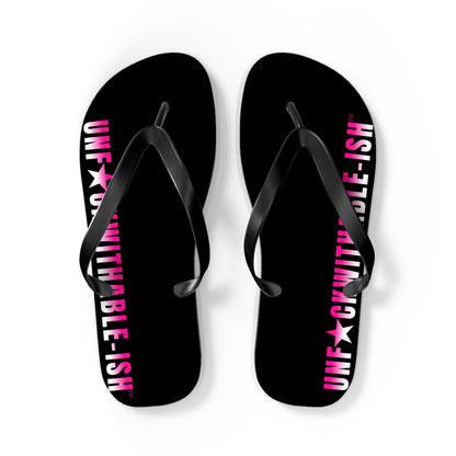 UNF★CKWITHABLE-ISH™ Flip Flops Black/Black/Hot Pink