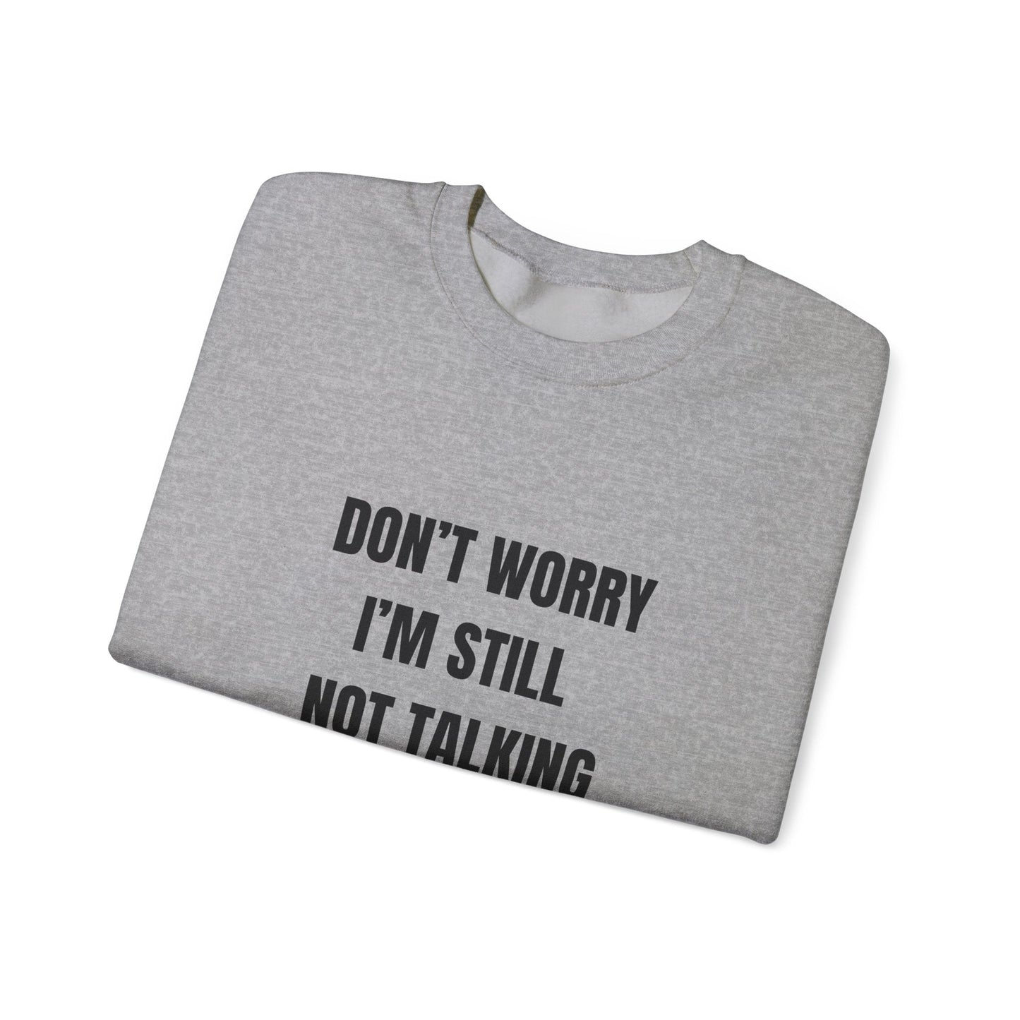 Funny Crewneck Sweatshirt, Don't Worry I'm Still Not Talking About You Printify
