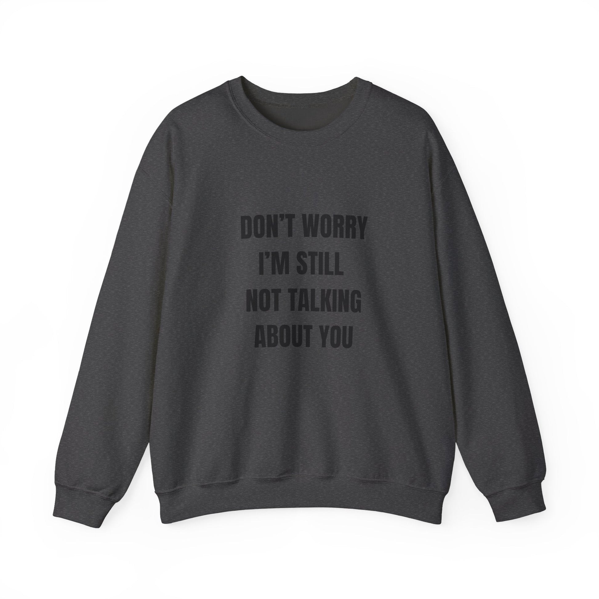 Funny Crewneck Sweatshirt, Don't Worry I'm Still Not Talking About You Printify