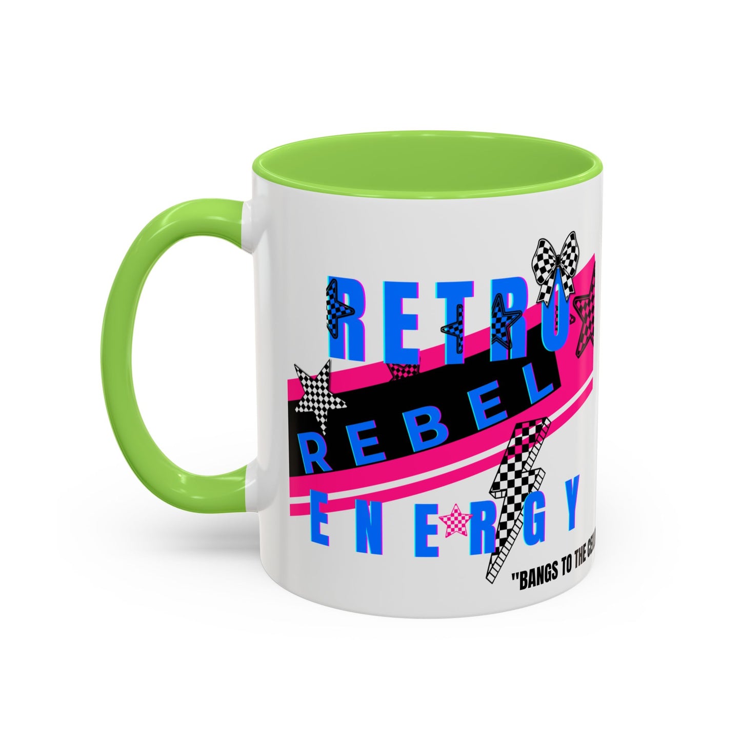 Retro Rebel Mug, 90s Nostalgia, "Bangs to the Ceiling"
