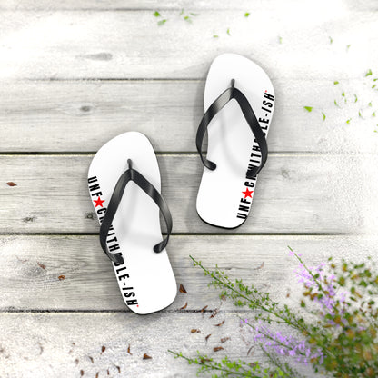 UNF★CKWITHABLE-ISH™ Flip Flops Black/Red Star