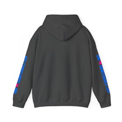 UNF★CKWITHABLE-ISH™ Unisex Hoodie, Graphic Sleeves Hot Pink/Electric Blue Edition