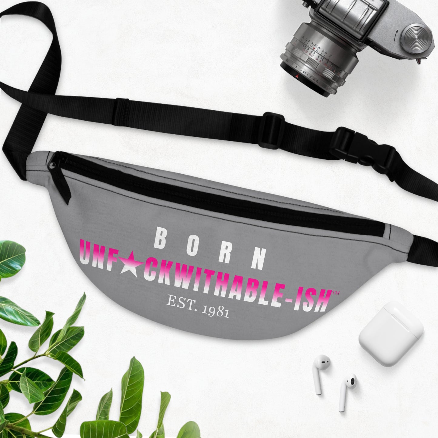 UNF★CKWITHABLE-ISH™ Fanny - Customizable Est Year, Grey & Hot Pink