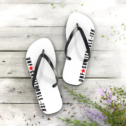 UNF★CKWITHABLE-ISH™ Flip Flops Black/Red Star