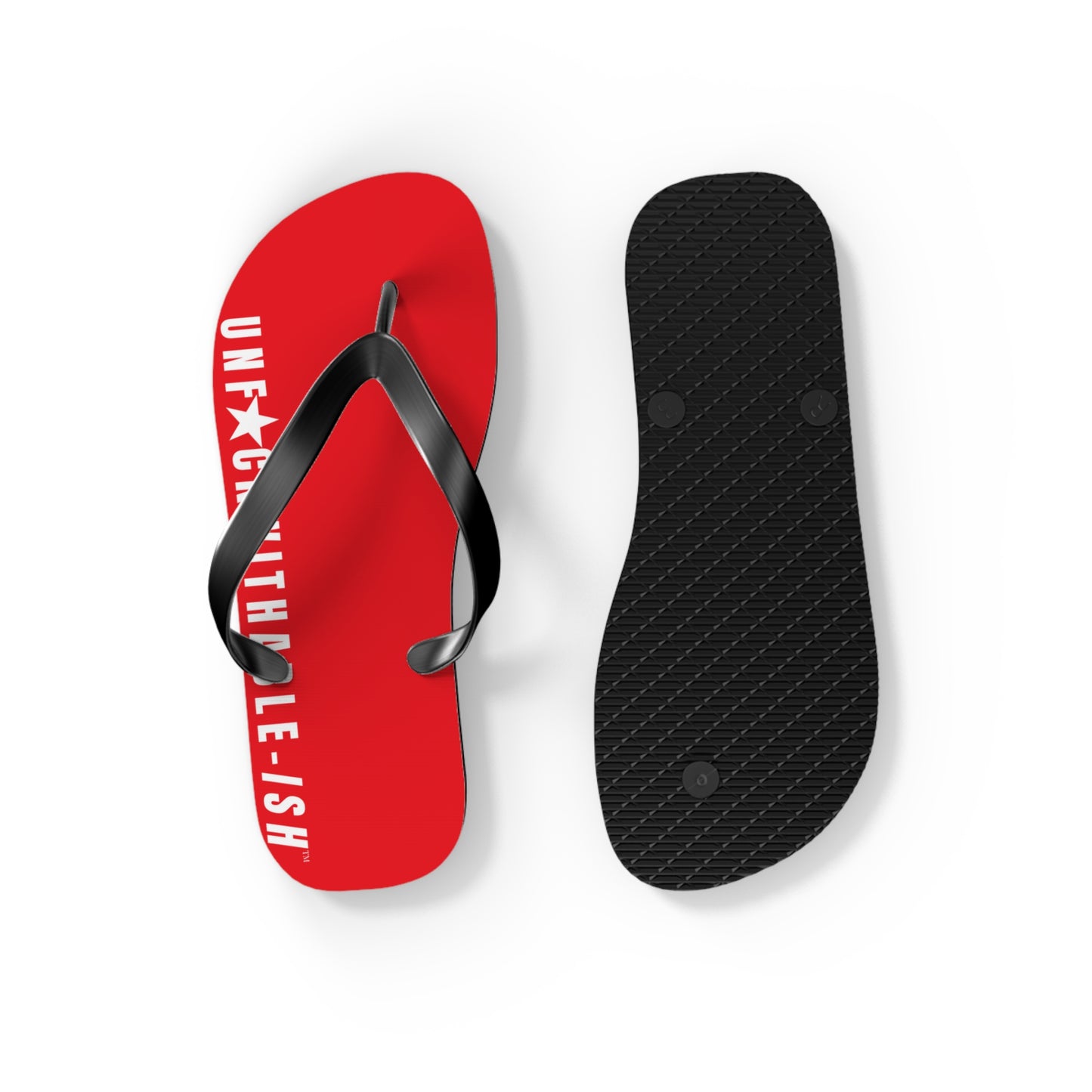 UNF★CKWITHABLE-ISH™ Flip Flops Red, White Star