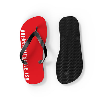 UNF★CKWITHABLE-ISH™ Flip Flops Red, White Star