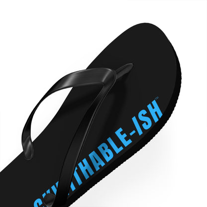 UNF★CKWITHABLE-ISH™ Flip Flops, BlackTeal/Yellow Star