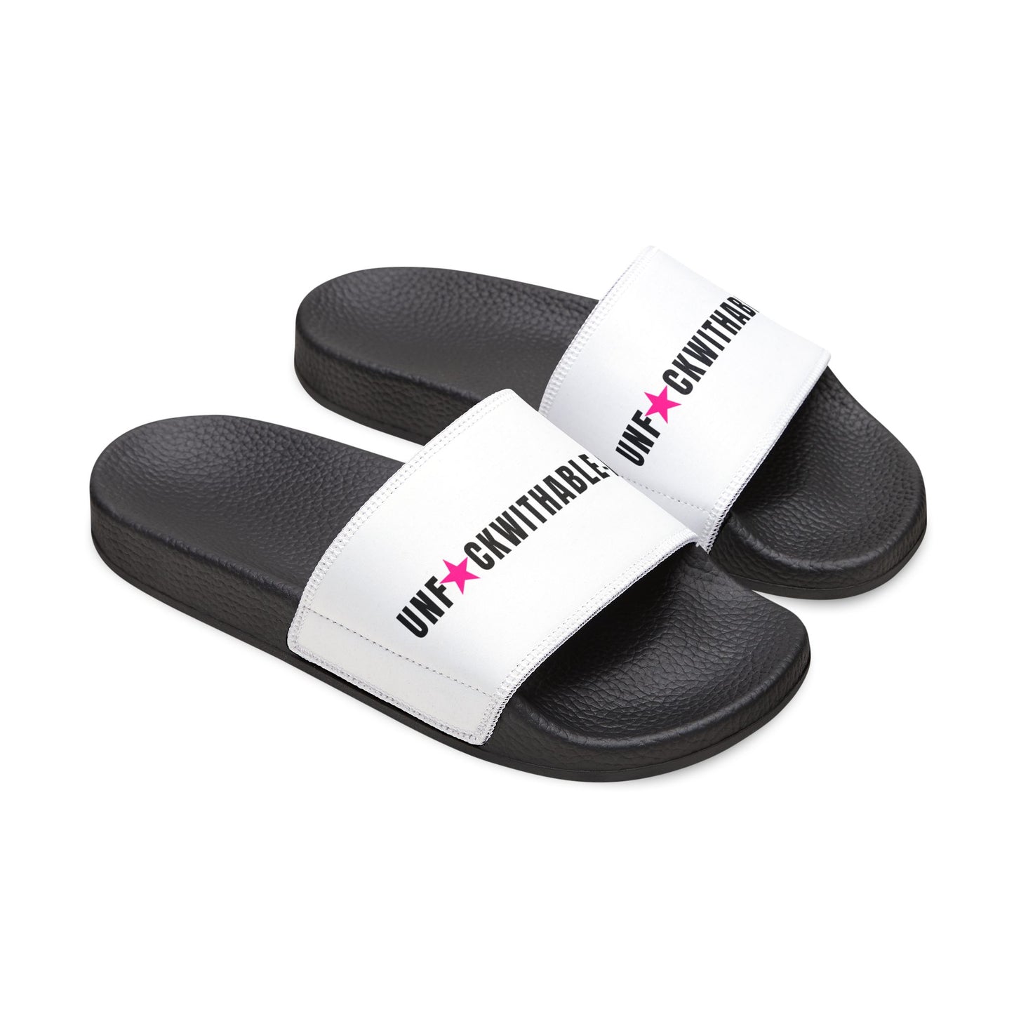 UNF★CKWITHABLE-ISH™ Women’s Slides. Hot-Pink Star Edition