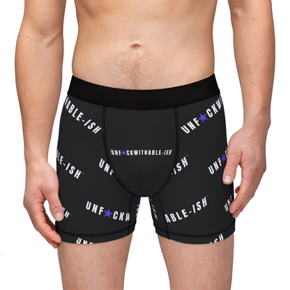 UNF★CKWITHABLE-ISH™ Boxer Briefs – Black + White + Purple Star With More Personality Than Your Ex