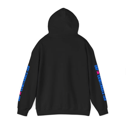 UNF★CKWITHABLE-ISH™ Unisex Hoodie, Graphic Sleeves Hot Pink/Electric Blue Edition