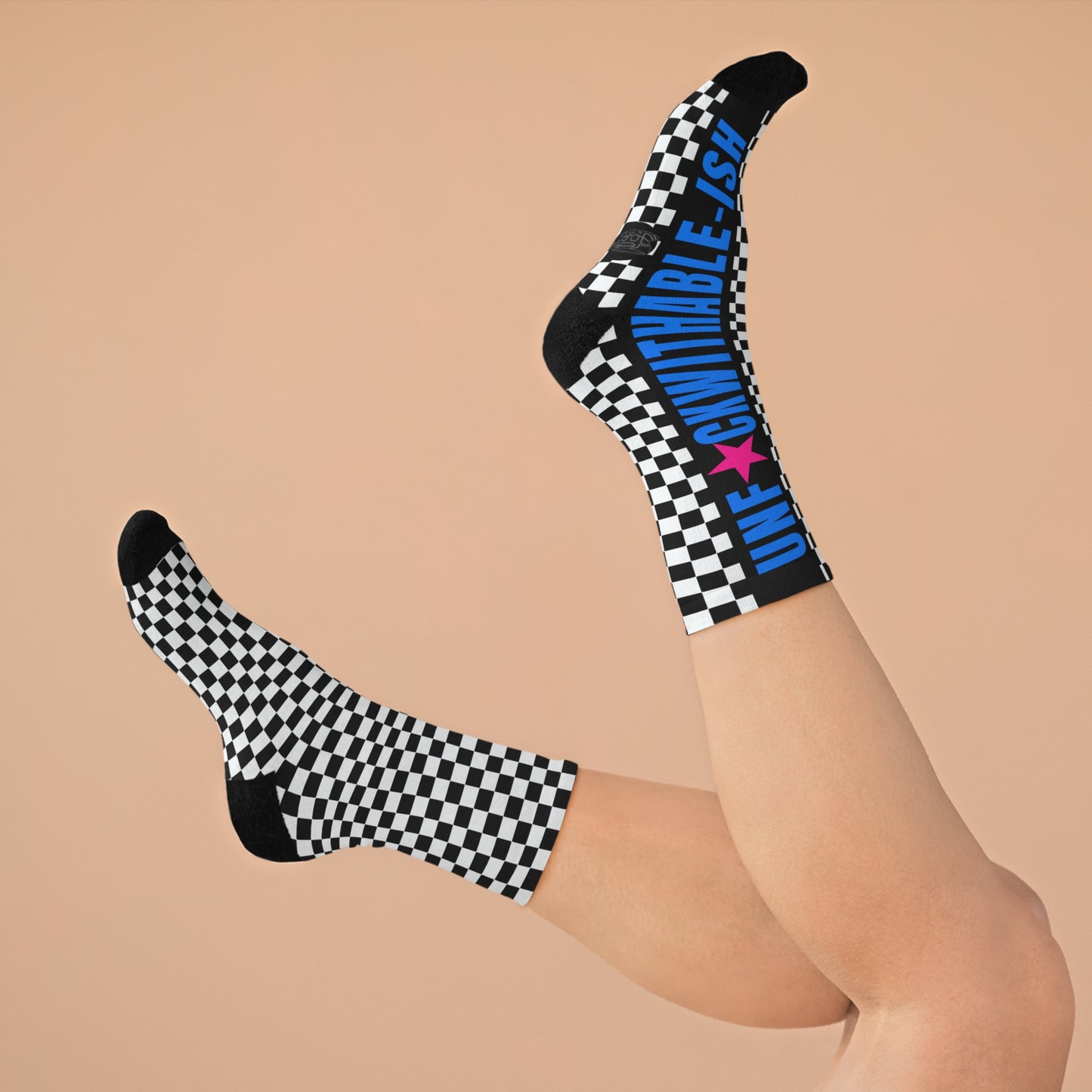 UNF★CKWITHABLE-ISH Retro-Rebel Electric Blue/Hot Pink Socks