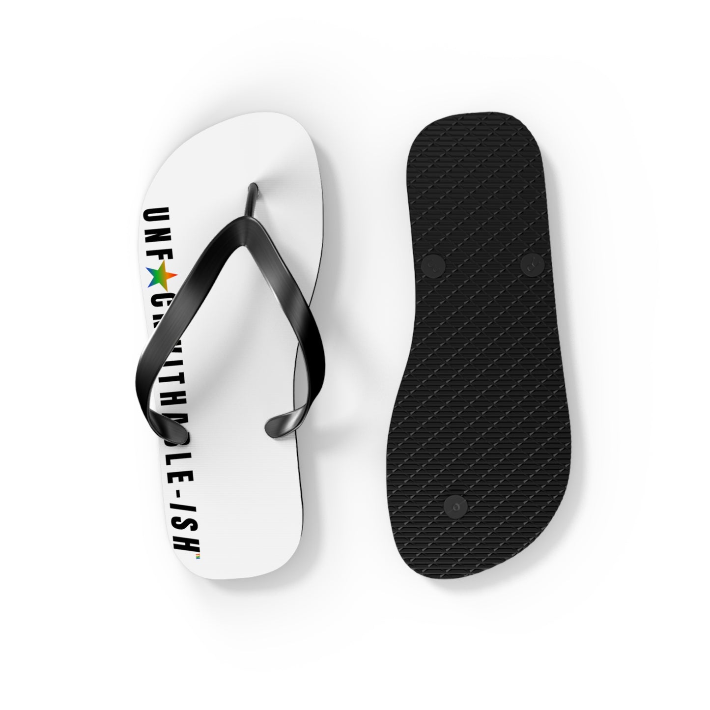 UNF★CKWITHABLE-ISH™ Flip Flops Black/Green Gradient Star