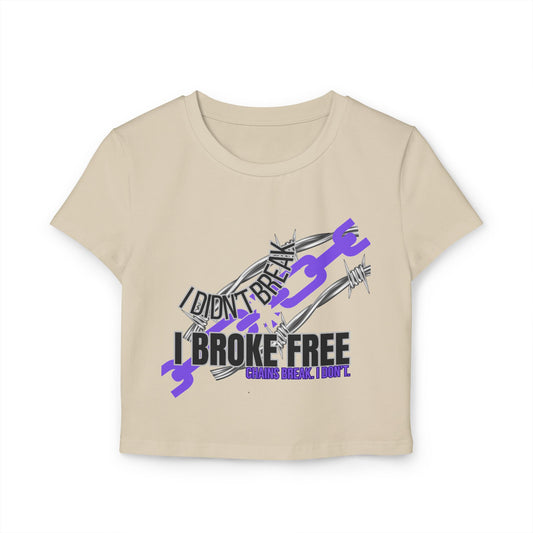 Custom Streetwear Recovery Crop Top, "Chains Break" Purple Edition