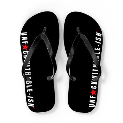 UNF★CKWITHABLE-ISH™ Flip Flops White/Red Star