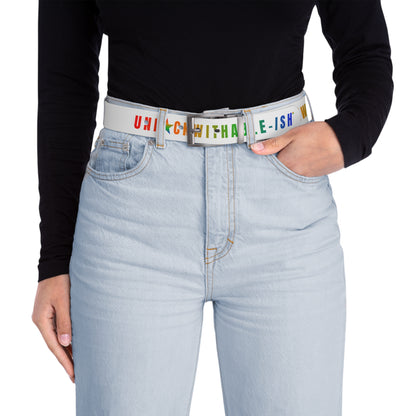 UNF★CKWITHABLE-ISH™ Belt White, Rainbow/Rainbow Star