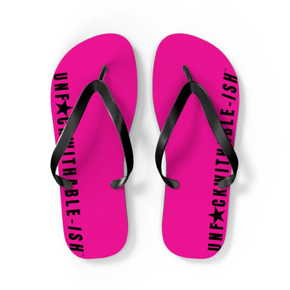 UNF★CKWITHABLE-ISH™ Flip Flops Hot Pink Star