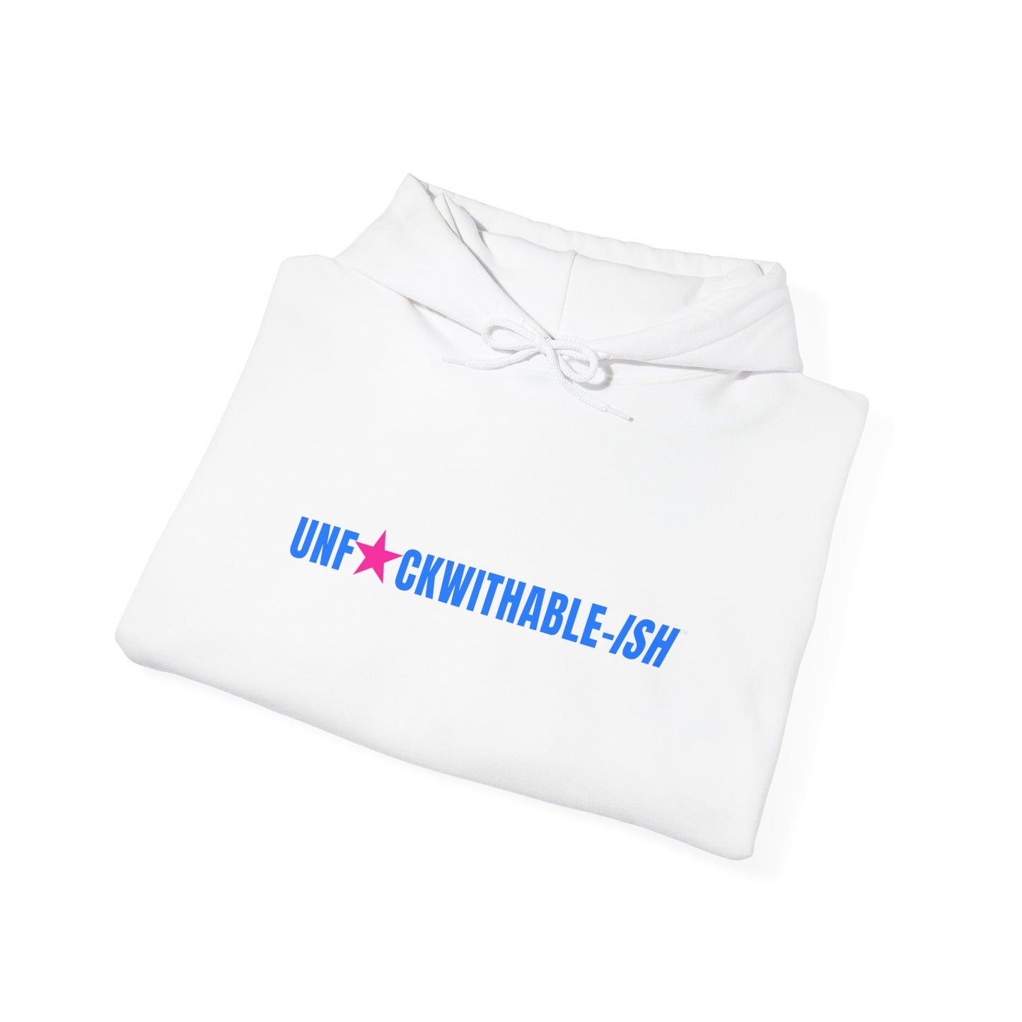 UNF★CKWITHABLE-ISH™ Unisex Hoodie, Graphic Sleeves Hot Pink/Electric Blue Edition