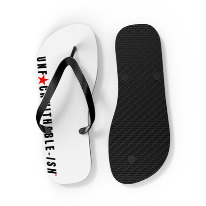 UNF★CKWITHABLE-ISH™ Flip Flops Black/Red Star
