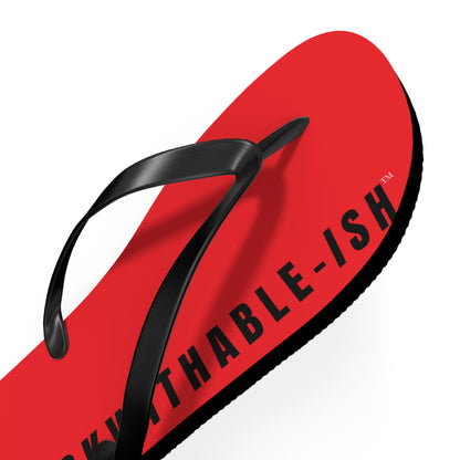 UNF★CKWITHABLE-ISH™ Flip Flops Black, Red/White