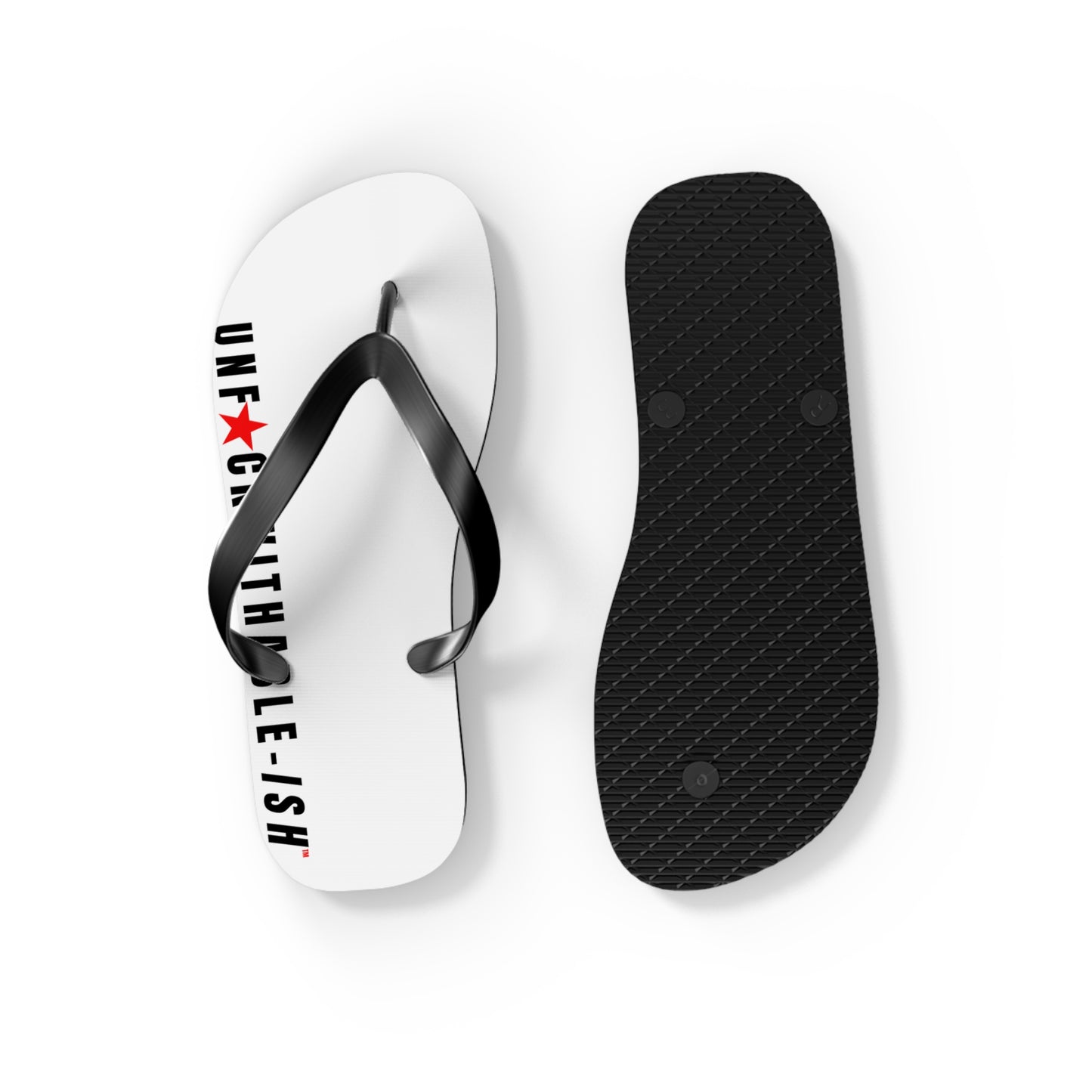 UNF★CKWITHABLE-ISH™ Flip Flops Black/Red Star