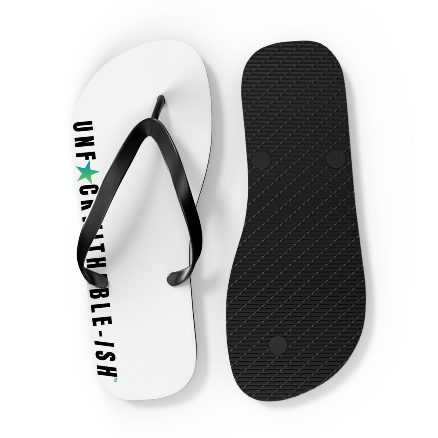 UNF★CKWITHABLE-ISH™ Flip Flops Star Black/Teal Star
