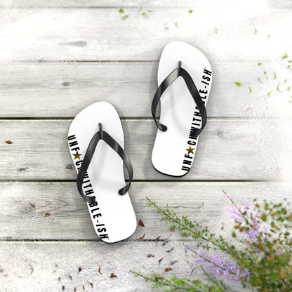 UNF★CKWITHABLE-ISH™ Flip Flops Black/Yellow-ish Black Star