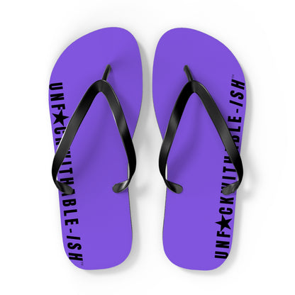UNF★CKWITHABLE-ISH™ Flip Flops Purple, Black Star