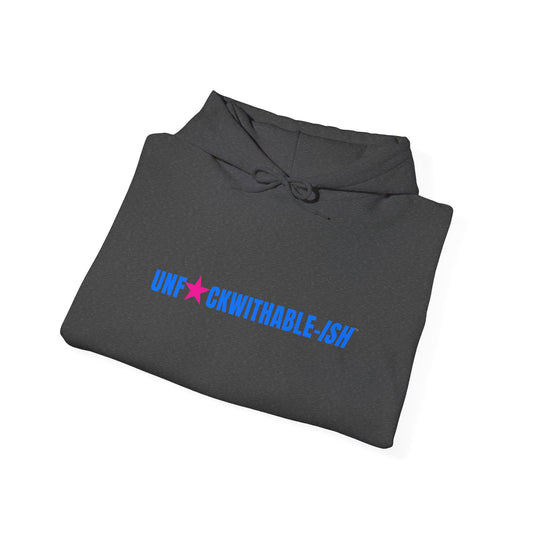 UNF★CKWITHABLE-ISH™ Unisex Hoodie, Graphic Sleeves Hot Pink/Electric Blue Edition