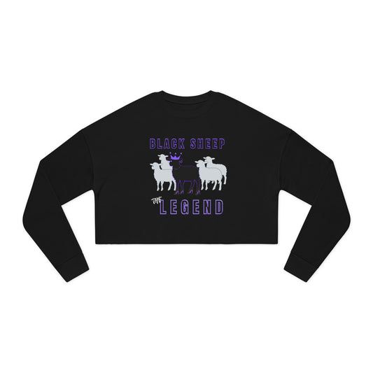 Edgy Streetwear Black Sheep Women's Cropped Sweatshirt, The Legend