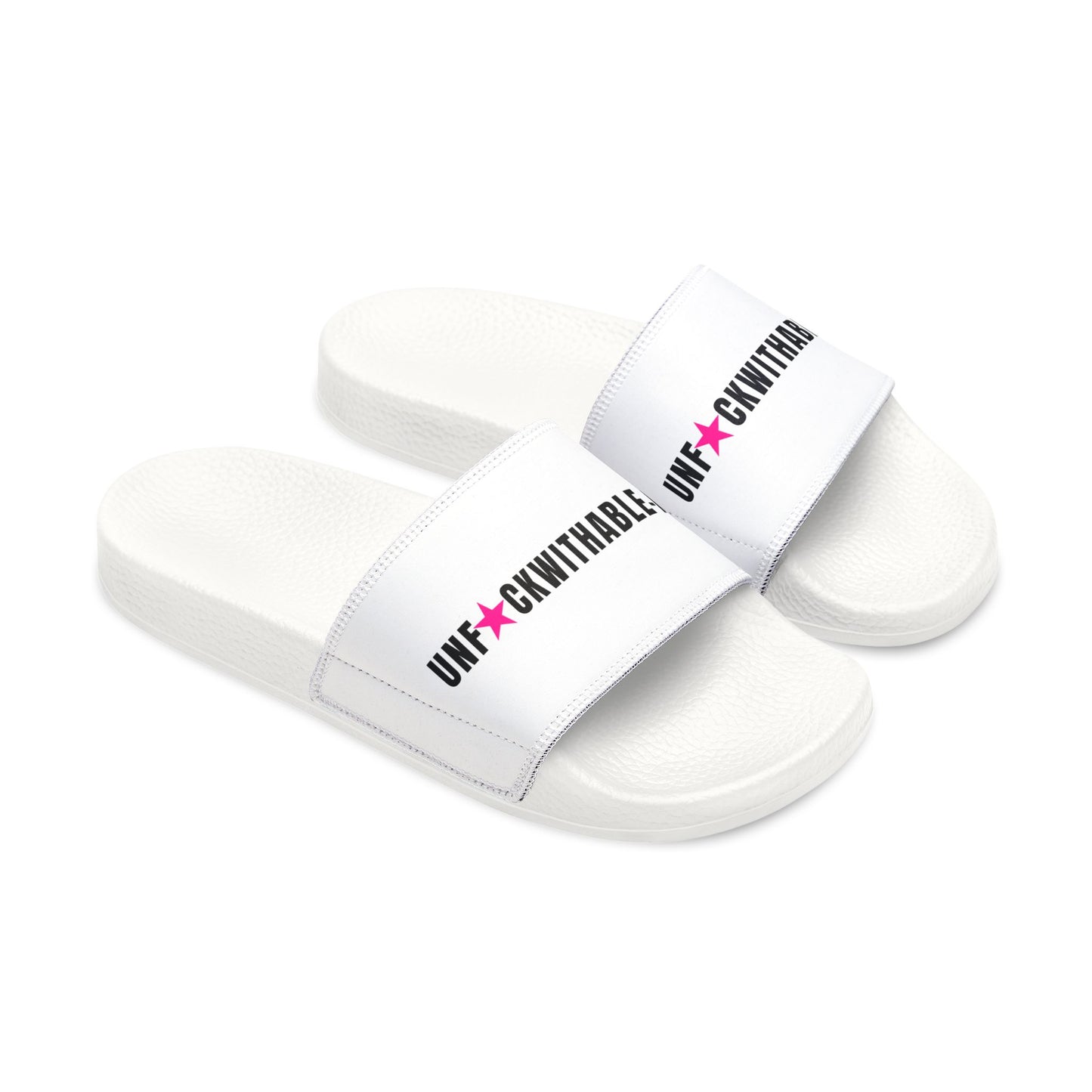 UNF★CKWITHABLE-ISH™ Women’s Slides. Hot-Pink Star Edition