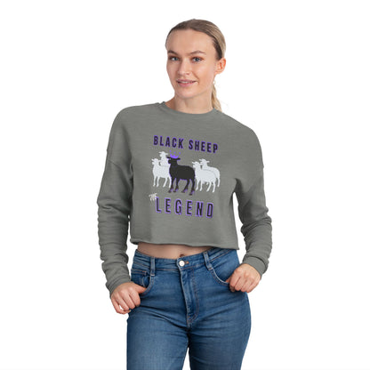 Edgy Streetwear Black Sheep Women's Cropped Sweatshirt, The Legend