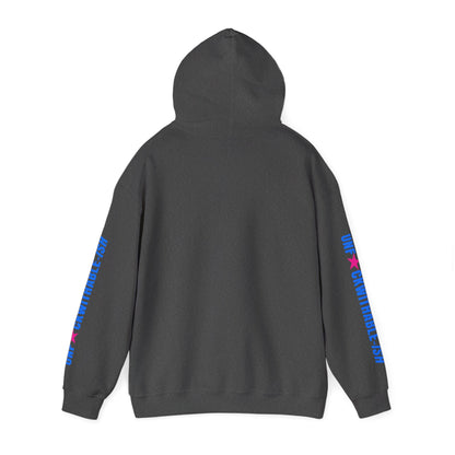 UNF★CKWITHABLE-ISH™ Unisex Hoodie, Graphic Sleeves Hot Pink/Electric Blue Edition