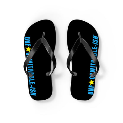 UNF★CKWITHABLE-ISH™ Flip Flops, BlackTeal/Yellow Star