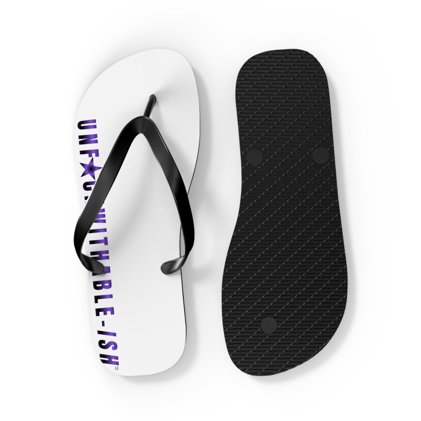 UNF★CKWITHABLE-ISH™ Flip Flips White with Gradient Purple/Purple