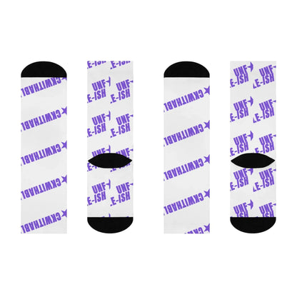 UNF✦CKWITHABLE-ISH Recovery Crew Socks, Purple Star Recovery Edition Printify