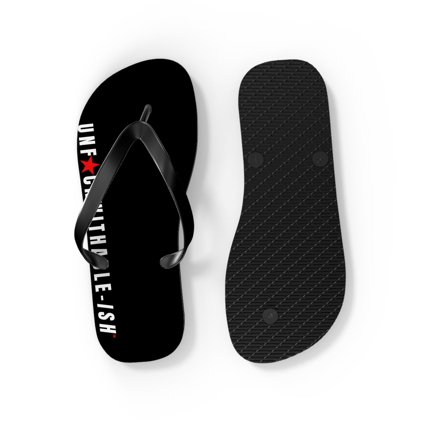 UNF★CKWITHABLE-ISH™ Flip Flops White/Red Star