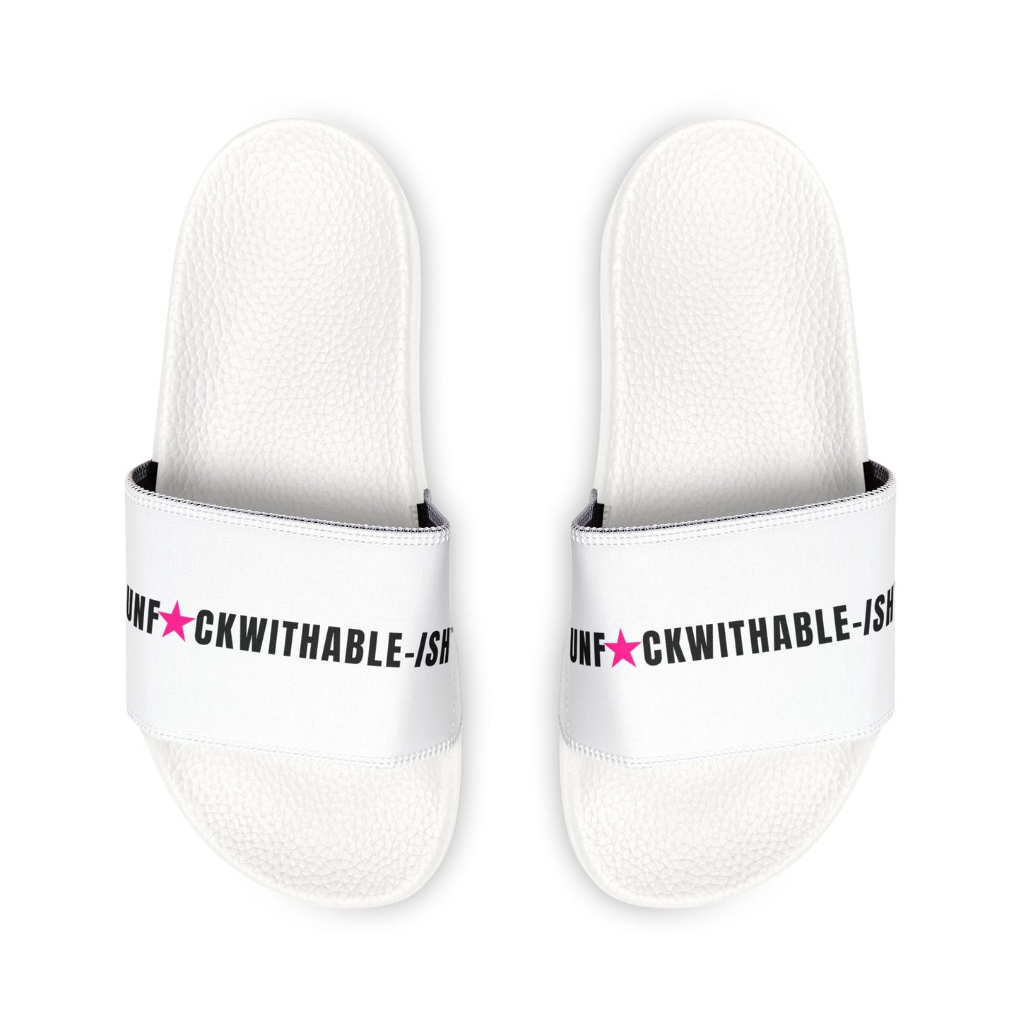 UNF★CKWITHABLE-ISH™ Women’s Slides. Hot-Pink Star Edition