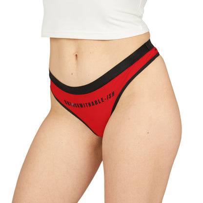 UNF★CKWITHABLE-ISH™ Women’s Thong, Valentine Red with Black Text Edition