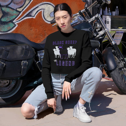 Edgy Streetwear Black Sheep Women's Cropped Sweatshirt, The Legend