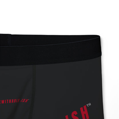 UNF★CKWITHABLE-ISH™ Boxer Briefs – Black + Red Bold, I Survived, I Flex, Deal With It