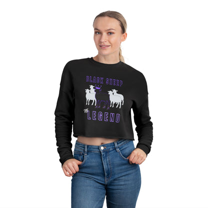 Edgy Streetwear Black Sheep Women's Cropped Sweatshirt, The Legend