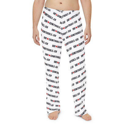 UNF★CKWITHABLE-ISH™ Men's Lounge Pants – White with Red Star